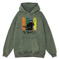 thumbnail image 4 of Sudadera con capucha retro desgastada con diseño de gato negro y cuchillo para hombre, moda de gran tamaño, cálida, 100 % algodón, ropa de calle, sudadera holgada, 4 of 4