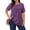 Purple, variant on WellSize Lace Plus Size Women Blouses Casual Tunic Boho Tops Crew Neck Short Sleeve Shirts Trendy Summer Blouses