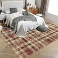 thumbnail image 2 of 9x12 Modern Washable Tartan Plaid Area Rug - Soft Non-Slip Carpet for Living Room and Bedroom, Red, 2 of 6
