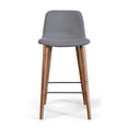 thumbnail image 2 of Gingko MAC301-GRY Mackay Grey Counter Stool with Walnut Wood Legs Polyester Upholstered Seat, 2 of 5
