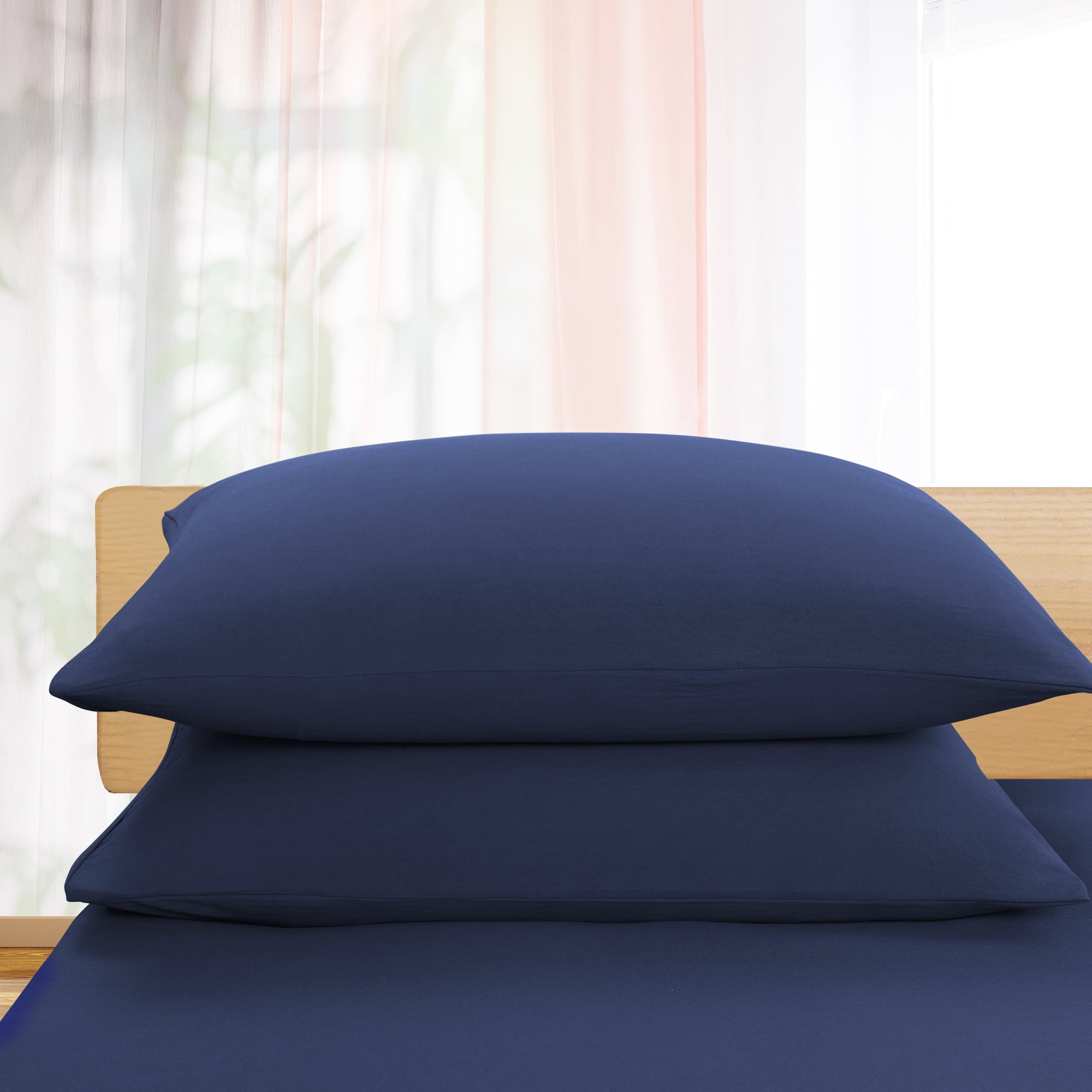 Unique Bargains 100% Microfiber Soft 3 Pieces Duvet Cover Set Queen Navy Blue