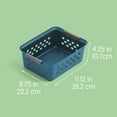 thumbnail image 3 of IRIS USA Small Plastic Storage Basket, 12-Pack, Shelf Basket Organizer for Pantries Kitchens Cabinets Bedrooms, NAVY, 3 of 6