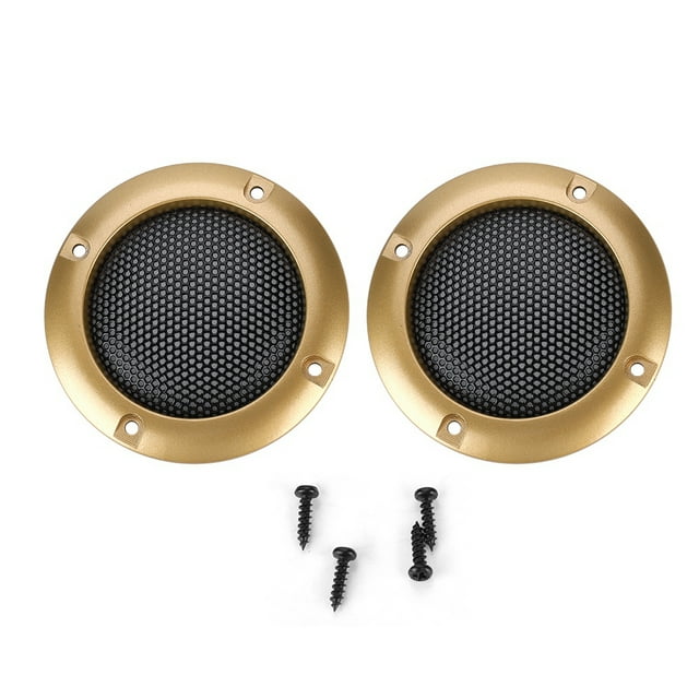 Cubierta protectora de malla circular de acero decorativa para altavoz de coche de 2 pulgadas (dorada)