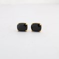 thumbnail image 2 of Black Zircon CSE  Enhance your elegance with the 18K Gold Plated 8x10 MM Cushion Shape Gemstone Stud Earrings, 2 of 2