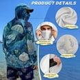 thumbnail image 4 of SEANATIVE Fishing Hoodie with Mesh Mask for Men Sun Protection Full Face Neck Coverage Breathable Comfortable Performance Fishing Shirt Rash Guard, 4XL, Jellyfish Flower Blue, 4 of 7