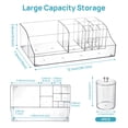 thumbnail image 3 of Sindcom 5 PCS Bathroom Countertop Organizer, 4 Qtip Holder Jars with 1 Divided Tray, Restroom Clear Organizers for Floss, Cotton Pads Balls, Toothbrush, Bathroom Vanity Accessories Storage Set, 3 of 8