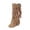 Z02-Beige, variant on YAYUBA Cowboy Boots for Women Fringe Knee High Boots Embroidered Cowgirl Western Pointed Toe Heel Boots