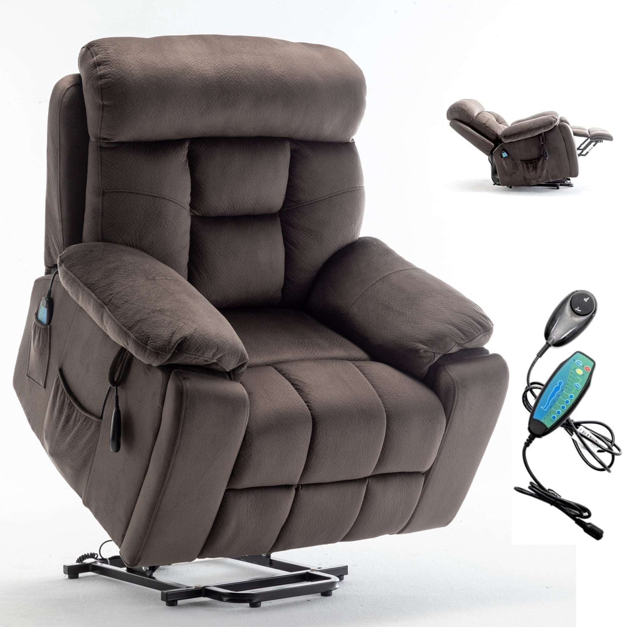 LITVZ 26in Extra Wide Recliner for Big Man 400lbs, Oversized Power Lift Chair with Heat and Massage for Elderly