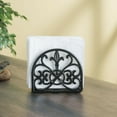 thumbnail image 2 of Linen Store Cast Iron 3 Piece Set Paper Towel Holder & Napkin Holder, Trivet Fleur De Lis Black, 2 of 4