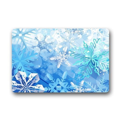 QIFEIHA Frozen Snowflake Doormat Outdoor Indoor Floor Mats Non-Slip Bathroom Mats Rug Size 23.6x15.7 Inch