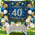 thumbnail image 3 of 40th Birthday Decoration, MMTX Blue Gold 40th Birthday Decoration Man Woman Happy Birthday Banner Triangle Banner Gold Confetti Balloon, 40th Birthday Party Decoration, 3 of 7