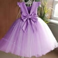thumbnail image 4 of Xudanell Flower Girls Dress Wedding Satin Dresses Princess Birthday Party Prom Ball Gown (Light Purple, 18-24 Months), 4 of 4