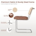 thumbnail image 5 of Hawsaiy Faux Leather Rattan Dining Chairs Set of 2, Upholstered Dining Room Chairs with Cane Back, Mid Century Modern Cantilever Kitchen Chairs, Chrome Frame Armless Side Chairs, Brown, 5 of 12