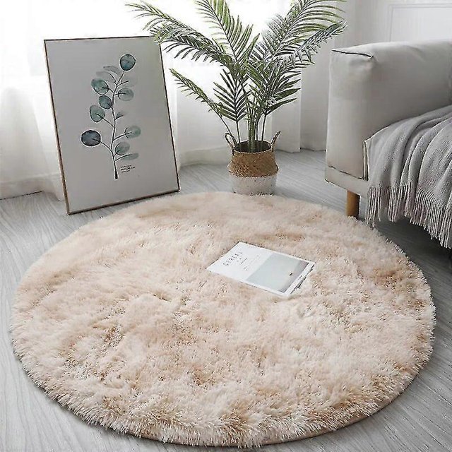 Plush Round Rug Mat Fluffy White Carpets for Living Room Soft Home Decor Bedroom Kid Room Decoration Salon Thick Pile Rug
