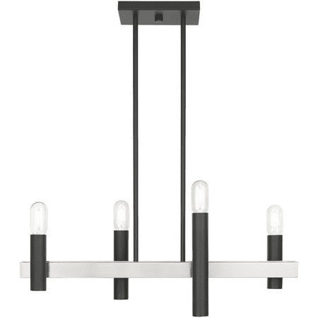 

Scandinavian Gray with Brushed Nickel Accents Tone Finish Chandeliers Medium Type 8 Wide 4 Light Fixture