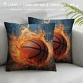 thumbnail image 3 of Creowell  Basketball Throw Pillow Covers for Boys Girls Room, Cool Sports Style in Fire and Water Background Pillowcase Cushion Covers for Sofa Couch Chair, Birthday for Son Boyfriends, 3 of 5