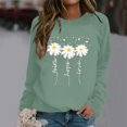 thumbnail image 2 of WEAIXIMIUNG Chandails en Molleton pour Femmes Graphiques Mode et Décontracté Automne et Hiver Imprimé Floral Chrysanthème Col Rond Ample Manches Longues Sweat à Capuche, 2 of 4
