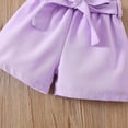 thumbnail image 5 of TOWED22 Toddler Girls Summer Clothes 2pcs Sweet Sets Sleeveless Top and Shorts Adorable Outfits Tank Tee Cotton Clothing Casual(Purple,7-8 Y), 5 of 6
