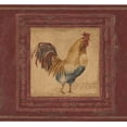 thumbnail image 1 of Coqs en Images Cerise Rouge Papier Peint Frontière Retro Conception, Rouleau 15' x 10", 1 of 3