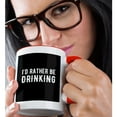 thumbnail image 2 of 3drose, Id Rather Be Drinking. White Lettering on Black Background., 11oz Two-tone Red Mug, 2 of 6
