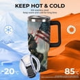 thumbnail image 4 of 40 oz Insulated Tumbler with Handle, Leak-Proof Straw Lid, Stainless Steel Travel Mug for Car & Road Trips - Racoon, 4 of 6