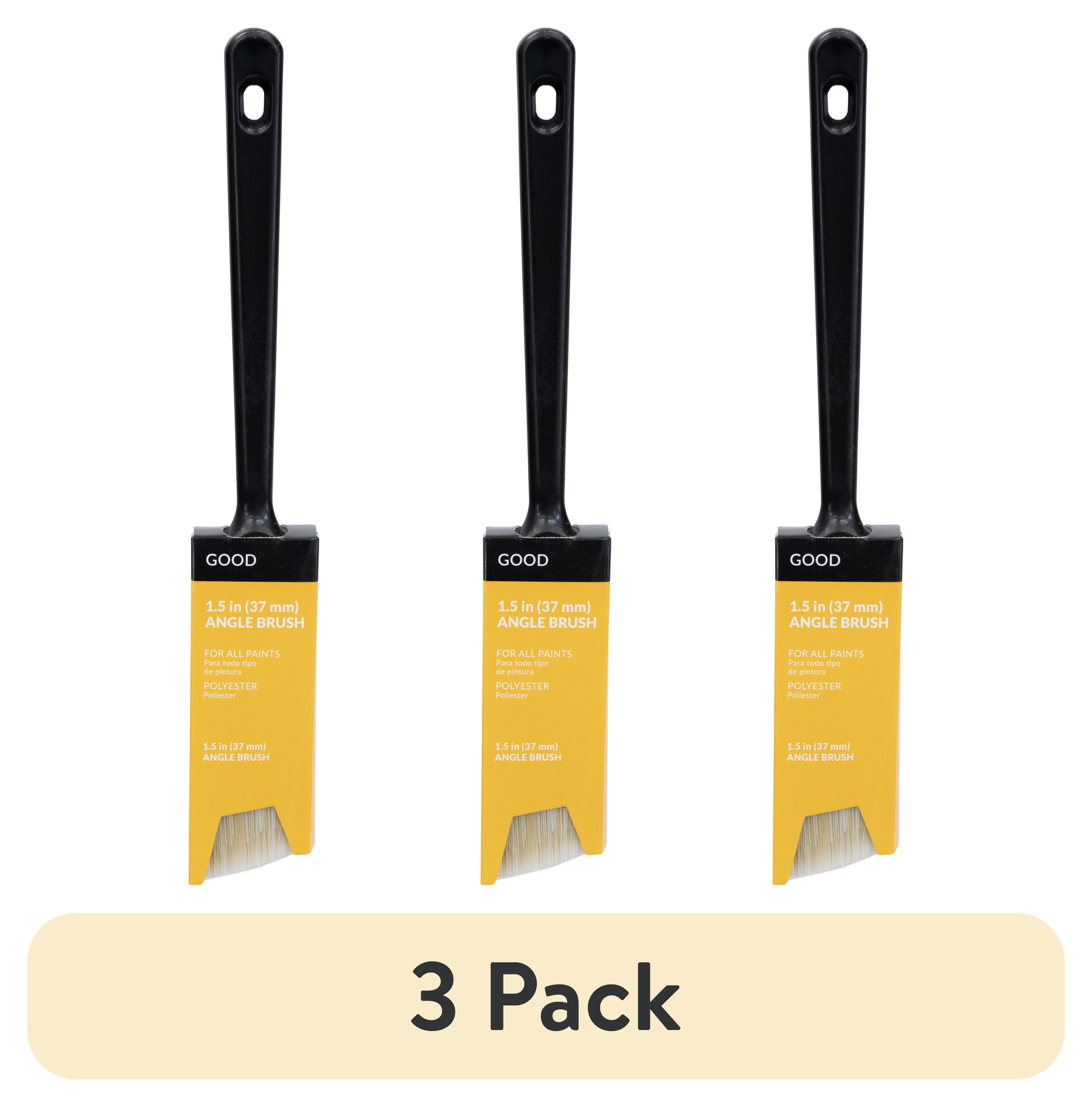 Good 1.5-Inch Angle Sash Polyester Paint Brush (3-Pack)