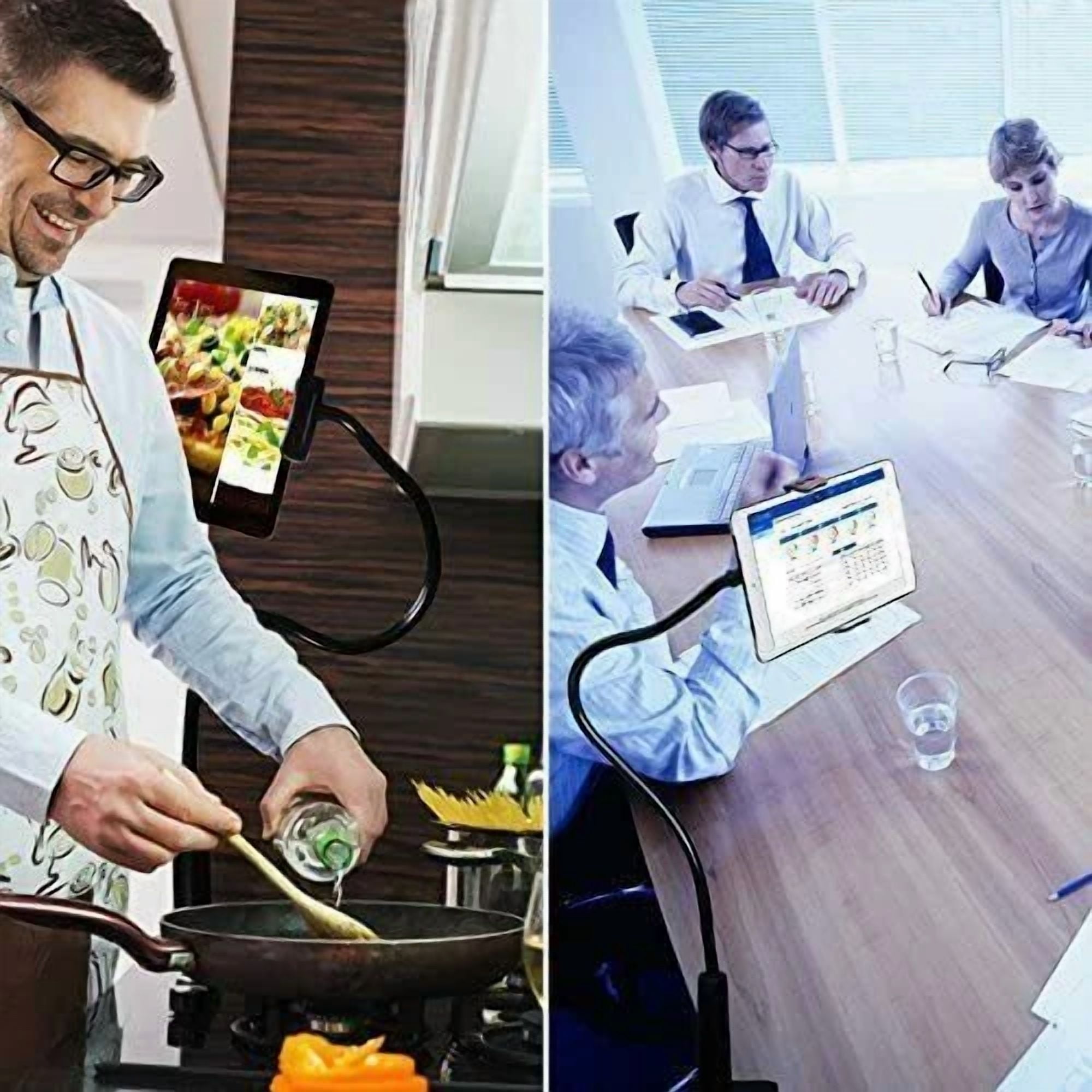Flexible Goose Neck Long Lazy Arm Bedside Desk Tablet Phone Mount Holder Stand