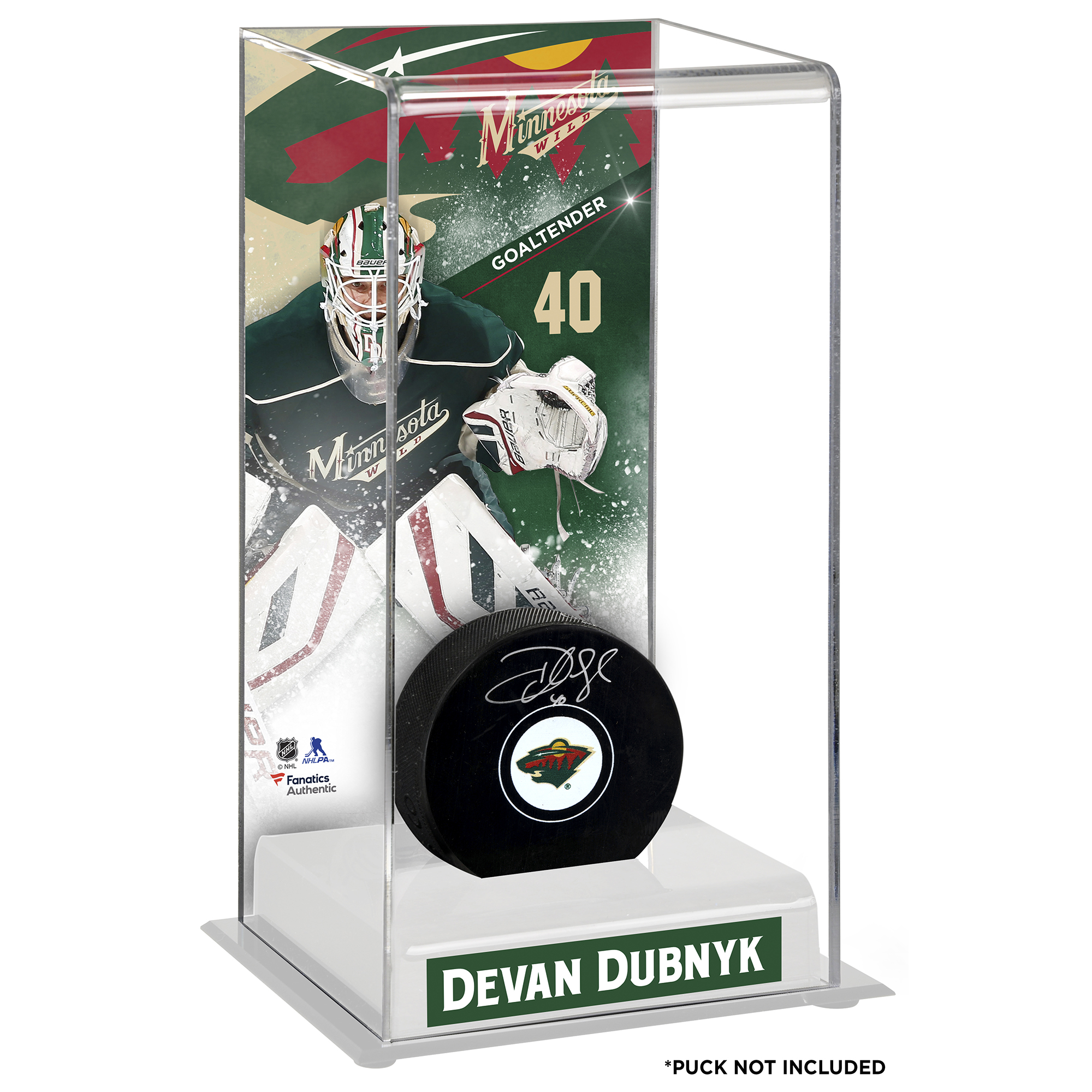 Devan Dubnyk Minnesota Wild Fanatics Authentic Deluxe Tall Hockey Puck