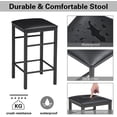 thumbnail image 6 of VECELO 3-Piece Dining Table with Chairs Faux Marble Countertop and Leather Cushion Seat, Black, 6 of 8