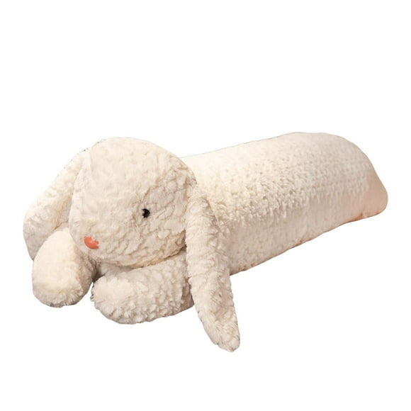 Peluche de animal largo, juguete de peluche de dibujos animados, juguete para abrazar, animal de peluche con cuello y cuerpo Conejo blanco