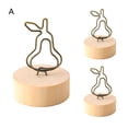 thumbnail image 1 of 3Pcs Memo Clip Charming Versatile Wooden Base Lovely Photo Note Reminder Holder for Home Decor(Type B), 1 of 10