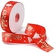 thumbnail image 1 of Cinta navideña de 25 yardas y 1 pulgada con alambre, roja y dorada, con estampado de Papá Noel, de poliéster satinado, con carrete., 1 of 5