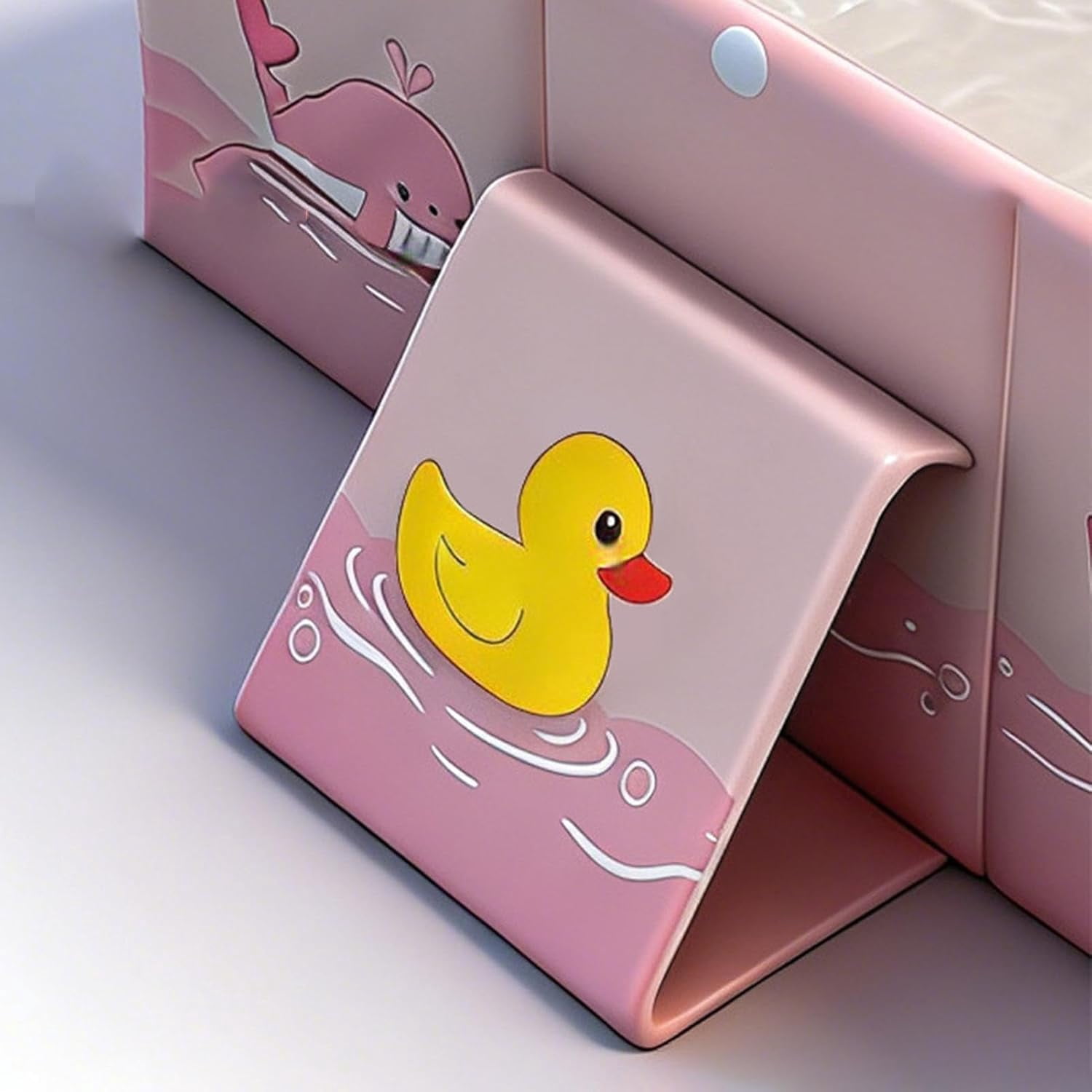 Foldable Bathtub for Kids, Duck Anti-Tipping Bathing Tub, Soaking Shower Tub for Boys Girls Home Daycare Travel Hotel Bathroom
