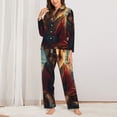 thumbnail image 2 of Lsque Meditating Golden Retriever Pattern Long Sleeve Pajama Set for Women - Soft 2-Piece Sleepwear and Loungewear Set with Pockets, Comfy Nightwear-Small, 2 of 7