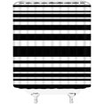 thumbnail image 3 of White Black Shower Curtain Modern Abstract Geometric Stripes Lines Classic Farmhouse Creative Fashion Fabric Bathroom Decor Curtain with Hooks, 3 of 3