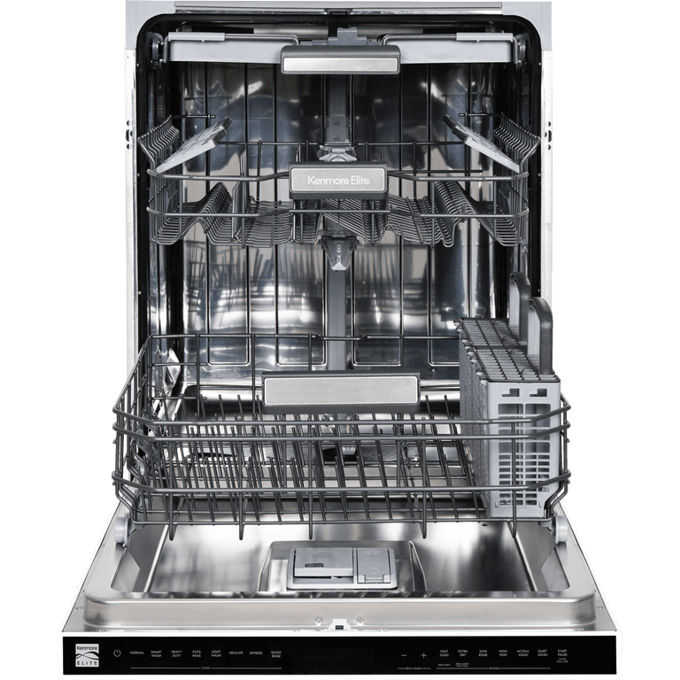Kenmore Elite 24 Standard Built-in Dishwasher in White with TotalFlex 3rd Rack, Interior Light and TurboDry