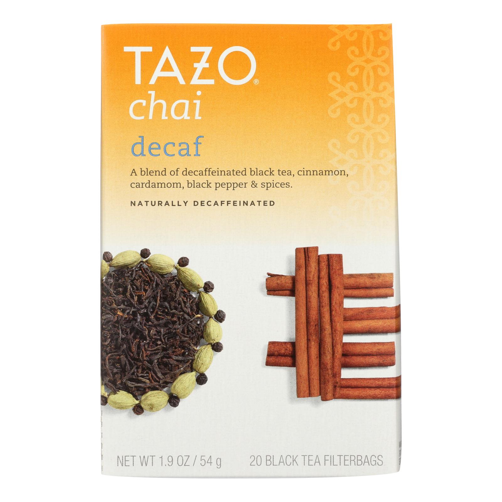 Tazo Tea Spiced Black Tea Decaffeinated Tazo Chai Case of 6 20