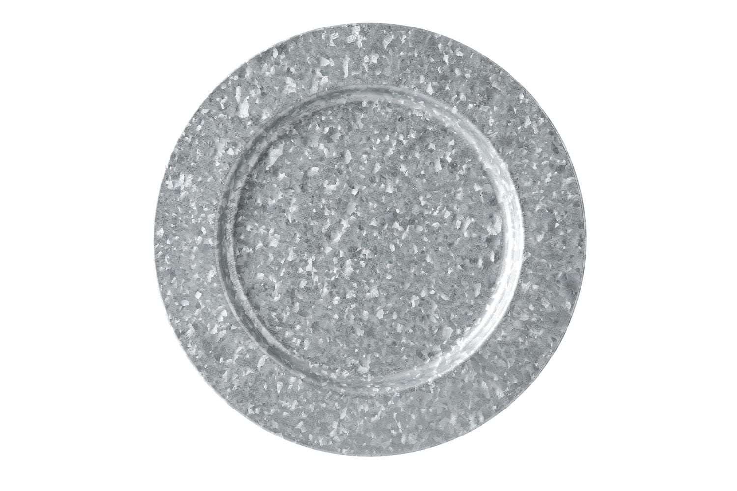 Holiday Time 13-Inch Galvanized Charger Silver-Pack of 4