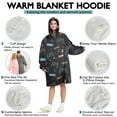 thumbnail image 5 of Wearable Oversized Blanket,Black Controllers Games Labels Black Pattern Wearable Blanket Hoodie for Adults,Cozy Hooded Blankets with Super Pockets,Super Warm Fuzzy Pullover for Women & Men, 5 of 6