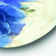 thumbnail image 2 of Designart 'fleur d'Anémone Peinte à la Main Bleue' Art Mural Rond en Métal Style Ferme, 2 of 3
