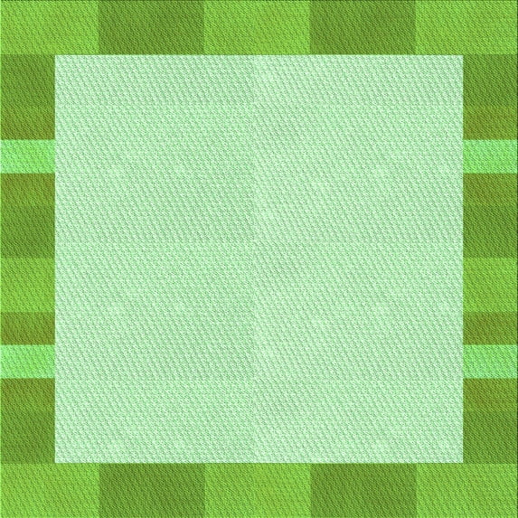 Ahgly Company Machine Washable Indoor Square Transitional Green Area Rugs, 5' Square
