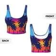 thumbnail image 5 of Fotbe Beach with Palm Trees Pattern Womens' Sports Bra Longline Wirefree Padded with Medium Support Sports Moisture-Wicking Workou Vest,Tank Top-XX-Large, 5 of 7