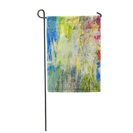 Garden Furniture With Pallets LADDKE Colorful Abstract Oil Painting Palette Knife Thick Brush Strokes Garden Flag Decorative Flag House Banner 12x18 inch ()