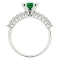 thumbnail image 4 of Clara Pucci 14K White Gold 1.05ct Emerald Solitaire with Accents Ring, 4 of 8