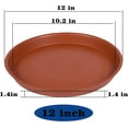 thumbnail image 2 of 6 Pack of 12 inch Plant Saucer, Heavy Duty Plastic Planter Saucer 12" Round, Plant Tray for Pots, Flower Pot Saucers for Indoors, Flower Trays for Planter 11"/12" (12 inch, Terracotta), 2 of 3