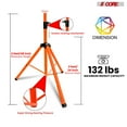 thumbnail image 2 of 5 Core Speaker Stand Tripod Floor Adjustable Up to 48 Inch DJ Studio Monitor Stands Pole Mount Pair ORANGE, 2 of 10