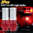 thumbnail image 2 of 2x 3157 Red Stop Brake 2835 Flash Strobe Rear Alert Safety 12-LED Light Bulbs, 2 of 7