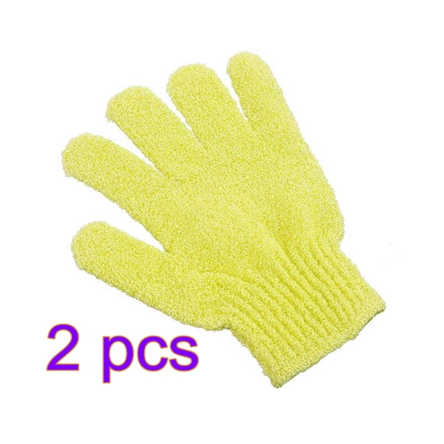 Toystoory Bath Glove Exfoliating Body Bathroom Shower Skin Soft Portable Massage Clean Gloves Scrub Exfoliator Leg Spa Scrubber Juegos de accesorios de baño amarillo PC 1 Toystoory JJ16258-02 x 2