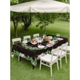 thumbnail image 4 of Outdoor Tablecloth with Umbrella Hole for Patio/Picnic/Party/Camping, Spring Botanical Waterproof Table Cloth Rectangle Table Cover Washable, Garden Birds Floral Leaves Brown Wood (52"x 70"), 4 of 8