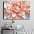 thumbnail image 4 of Mudket Peach and Silver Flower Canvas Wall Art, Framed Floral Print, Ready to Hang Wall Decor for Living Room Bedroom, Elegant Abstract Artwork - 12"L x 8"W, 4 of 10